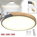 LED Deckenleuchte Holz Deckenlampe Flurleuchte Badlampe Küche Zimmer 48W 60W 96W