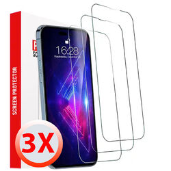 3x Echt Glas Panzerfolie Für iPhone 15 14 13 12 11 Pro Max Mini SE X XR 8 Schutz