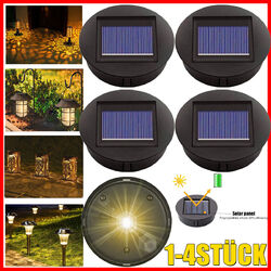 1-4 STK Neu Solarleuchten Ersatz Top mit LED Leuchtmitteln Solarpanel Latern DE