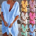 Sexy Lose Bikini Cover Up Damen Strand Kaftan Sommer Minikleid Vertuschung Plus