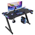 Gunji 120/140cm Gaming Schreibtisch RGB LED Ergonomischer Gaming Tisch  PC Tisch