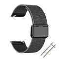 Edelstahl Mesh Thin Line Armband 12| 14| 16| 18| 20| 22| 24mm Schwarz und Silber