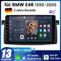 Carplay Android 13 Autoradio GPS Navi BT Für BMW E46 3er 318 320 325 6+128GB DAB