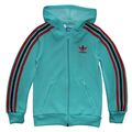 adidas Retro Kinder Hooded Sweatjacke Trainingsjacke Kapuzenjacke Türkis Rot Bla