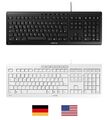 Cherry STREAM Tastatur - Keyboard - Multimedia PC Computer - USB - Schwarz &Weiß