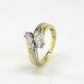 Ring in 585-/ 14k. Weiß- Gelbgold mit Brillanten ca. 0,68ct. Gr. 59