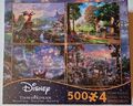 Thomas Kinkade Puzzle Disney 4x500Teile Rapunzel Winnie Pooh Mickey Susi Strolch