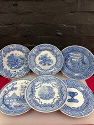 6 x The Spode Blue Room Collection Essteller 10,5" breit Set