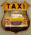 Blechschild TAXI New Yorker gelbes Taxi Reklameschild 45x35cm NEU