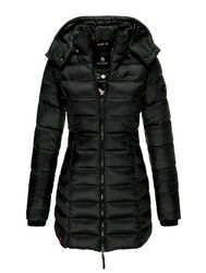 Marikoo Damen Winter Stepp Mantel Jacke Parka Kapuze gesteppt Abendsternchen XS