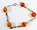 Tolles Armband aus 835 Silber 19 cm mit Bernsteinimitat Amber