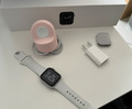 Apple Watch Series 5 40 mm Aluminium Silber Gehäuse Sportarmband Weiß m.Zubehör