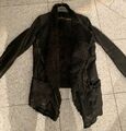 GIORGIO BRATO ECHT FELL PELZ LEDER JACKE SCHWARZ GR. D40 IT46 LUXUS JADES top