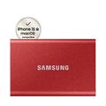 SAMSUNG Portable SSD T7 PC/Mac Festplatte, 500 GB SSD, extern, Metallic red