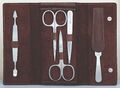 INOX 5-tlg. Set BECKER-MANICURE Erbe SOLINGEN Maniküre-Etui Herren LEDER Tuscany