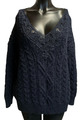 Superdry Pullover Winter Strickpullover mit Spitze Zopfpullover Navy Größe: 40