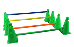 LA-24 4er Set Steckhürden 23 cm "KOMPAKT" - GRÜN - 4 x Hürde für Agility, B-WARE