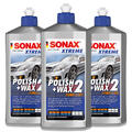 3x SONAX 02072000 XTREME Polish + Wax 2, Hybrid NPT Politur Wachs Versiegelung