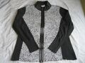 Betty Barclay Damen Feinstrickjacke mit Reißverschluss schwarz-Grau Gr. 40/42