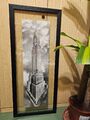 Poster Druck Bild- The Empire State Building-Panorama schw./weiß/geriffelt/Glas