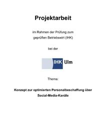 Projektarbeit geprüfter Betriebswirt IHK Personal als PDF