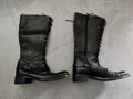 Leder Schnürstiefel Boots Stiefel Damen Stiefelette schnüren schwarz ❤❤❤ Gr. 38