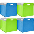 4er Set Filz Aufbewahrungsbox 33x33x38cm Kallax Filzkorb Regal Filzbox Blau Grün