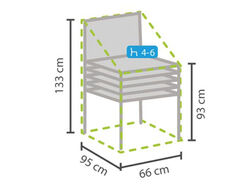 Stapelsessel Schutzhülle wetterfest Abdeckplane für 4-6 Gartenmöbel Gartensessel