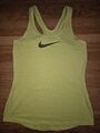 Nike Pro Dri Fit Gr. M Damen T-Shirt Top Tight Gelb Neon Sportshirt Sport Grau 