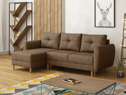 Ecksofa Lambani Eckcouch mit Schlaffunktion und Bettkasten  Modern Desing Couch