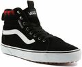 Vans Filmore Hi Herren Freizeit High Top Wildleder Turnschuhe in schwarz rot Größe UK 6 - 12