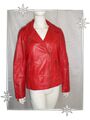 Blouson Fantaisie en Cuir Souple Rouge Tex Taille 42