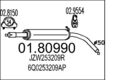 Mittelschalldämpfer MTS 01.80990 für POLO CORDOBA IBIZA VW SKODA SEAT FABIA SDI