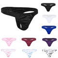 Herren Sexy Sissy Mini Slip Satin Gekräuselt G-String Low Rise Tanga Unterwäsche