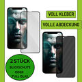 2X Panzerfolie Blickschutz Displayschutz FÜR iPhone 16 15 14 13 12 11  Pro Max