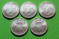 5x1oz UNZE SILBER-MÜNZE USA AMERIKA "AMERICAN EAGLE" 999.9 FEINSILBER 2010