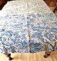 Hochwertiger Baumwollweb Sofa/Bettbezug Überwurf blau-weiß Größe: 375x125cm mit Fransen