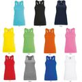 Damen Tank-Top Racerback Trägershirt Shirt Tanktop 100% Baumwolle XS-XXL B01826