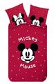 Disney Renforcé Wende Bettwäsche 135x200cm Mickey Mouse Minnie Schleife Rot Weiß