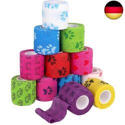 12 Rollen Selbsthaftende Bandage Kohäsive Bandage Selbstklebender Verband 