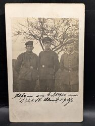 AK Ansichtskarte Postkarte Feldpost 3 Badische Soldaten im 1. Weltkrieg 1918