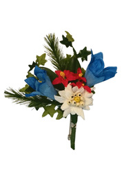 Ansteckblume Alpenblumen Kunstblumen Anstecker Boutonniere 9cm