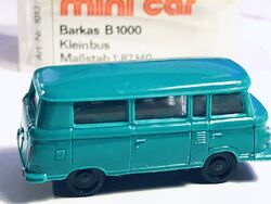 Mini Car Modell Barkas B 1000 Kleinbaus in grün  -   DDR Modell mit Ovp