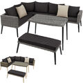 Alu Polyrattan Sitzgruppe Rattan Lounge Gartenmöbel Set Essgruppe Sofa Garnitur 