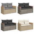 Gartensofa 2-Sitzer mit Kissen Poly Rattan Lounge Set mit Kissen Ecksofa neu