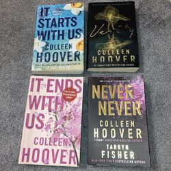 Colleen Hoover Tarryn Fisher Bundle X4 - It Starts/Ends With Us, Never Never +1