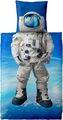 Kinderbettwäsche 135x200 Baumwolle Space Astronaut blau NEU OVP