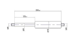 6/15 mm Gasdruckfeder 90 - 375mm Länge 50N - 400N Gasfeder Gasdruckdämpfer M6