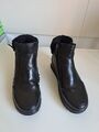 Schöne Damen Stiefeletten Schwarz Gr. 36 mit Reißverschluss, talien