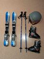 Kinderski Set Elan Hyper 70 cm Bindung Stöcke Skischuhe M 16. EU ca. 26 + Helm